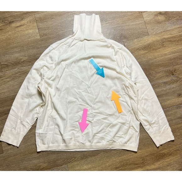 Talbots Turtleneck Women's 3X Plus Button Cuffed Cream Long Sleeve Sweater - Picture 7 of 10